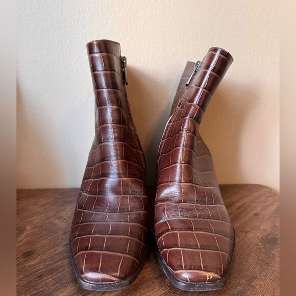 Same Edelman Cari Brown Embossed print Booties size 8.5 - Picture 12 of 12